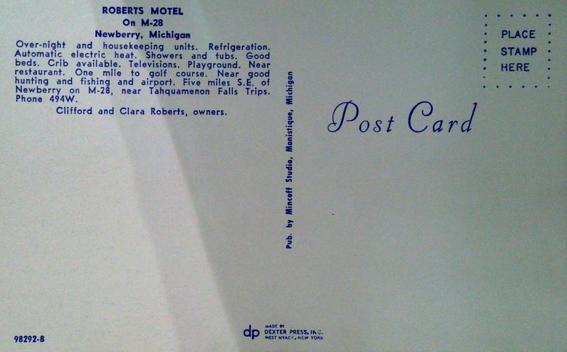 Roberts Motel (Roberts Ultra Modern Cabins) - Old Postcard